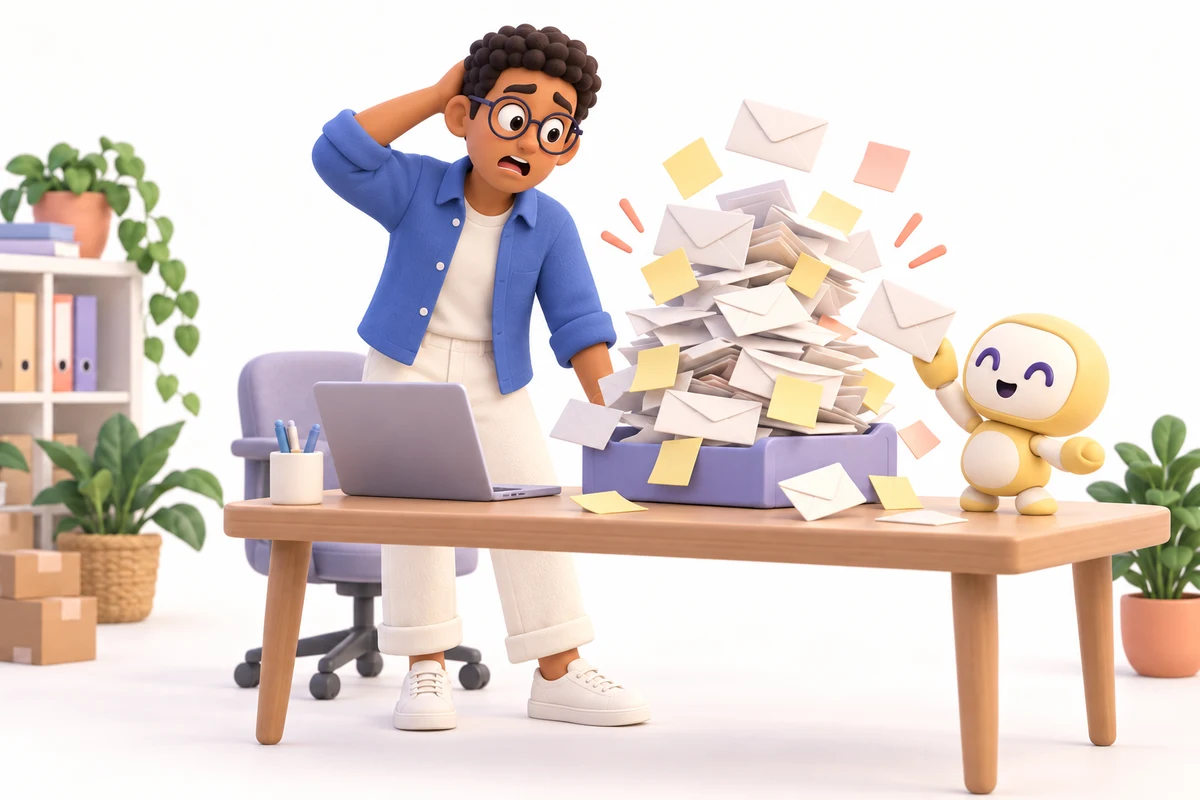 Ben searches his inbox for a forgotten follow-up