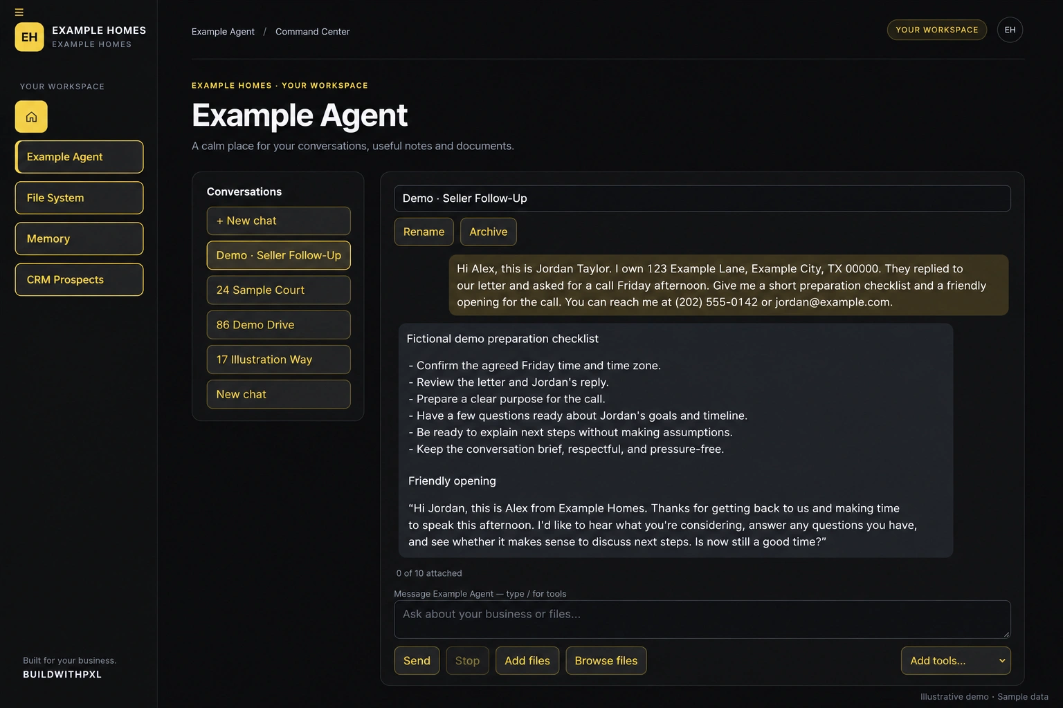 Sample portal AI agent conversation